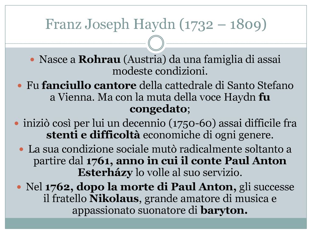 Haydn Mozart E Beethoven Ppt Scaricare